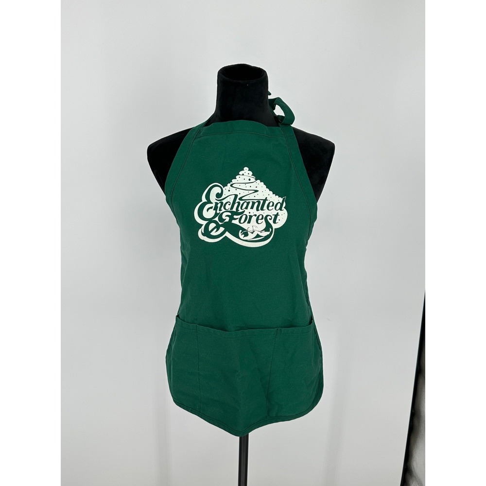 Rare Vintage Enchanted Forrest Green Adjustable Apron Augusta Sportswear USA P9